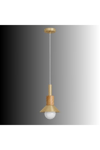Suspension en bois - Doré - 40 W
