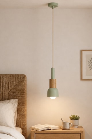 Suspension en bois - Vert - 40 W