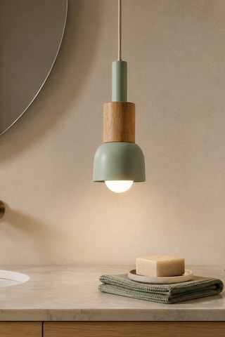 Suspension en bois - Vert - 40 W