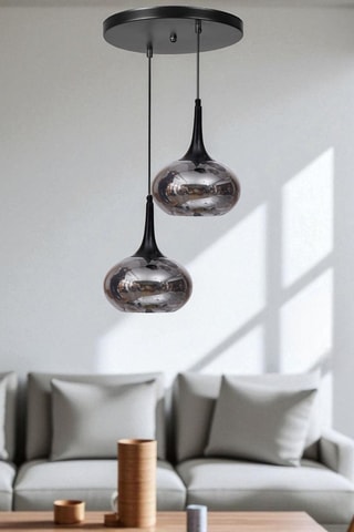 Suspension Lun6074 - Noir et gris - 2 x 40 W