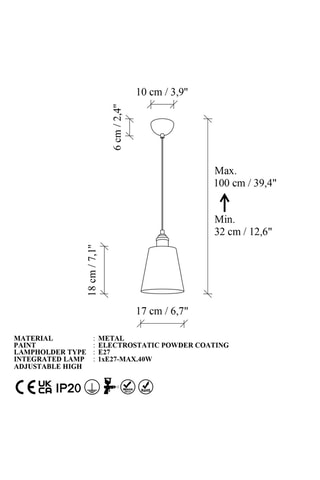 Lámpara de techo Novella - Gris - 40 W