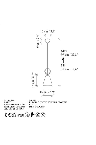 Suspension Ringa - Argenté - 40 W