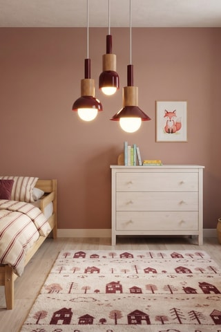 Suspension Elwood - Bordeaux - 3 x 40 W