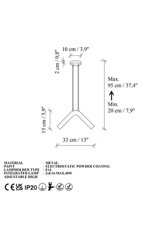 Suspension Balance - Bordeaux - 2 x 40 W