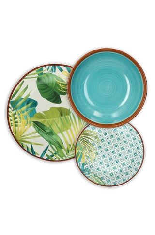 Vajilla Metropol Jungle Mood de porcelana - 18 piezas