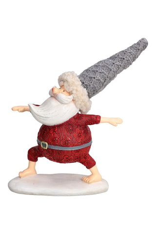 Papá Noel Guerrero Babbo Yoga - 15 x 7 x 18 cm - Rojo y gris oscuro