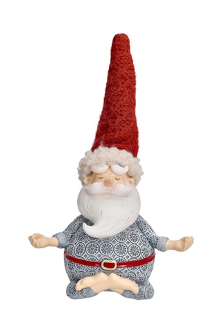 Adorno Papá Noel Flor de loto Babbo Yoga - Gris claro y rojo - 14 x 8,5 x 21 cm