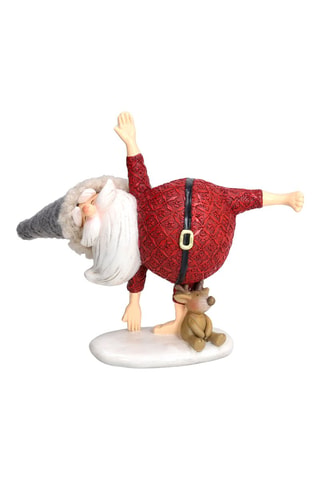 Papá Noel Media luna Babbo Yoga - 8 x 21,5 x 17 cm - Rojo y gris oscuro