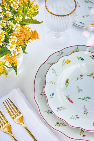 Vajilla de porcelana Cappettata Millefiori - 18 piezas