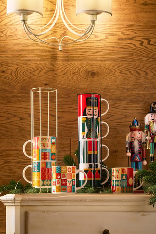 4 tazas de porcelana Xmas Wrap - 37 cl