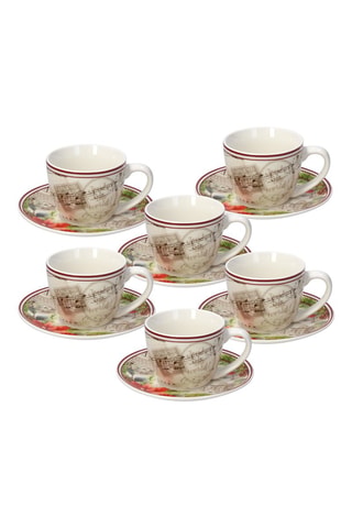 Juego de café de porcelana New Bone China Iris Sinfonia - 6 personas