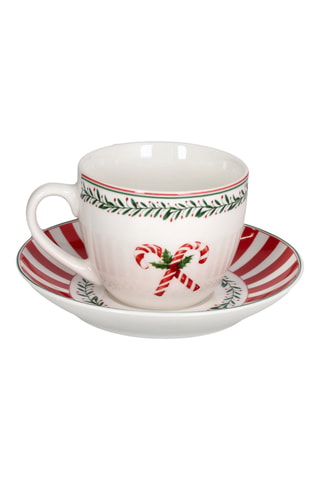 Juego de té de porcelana New Bone China Mistletoe Festival - 6 personas