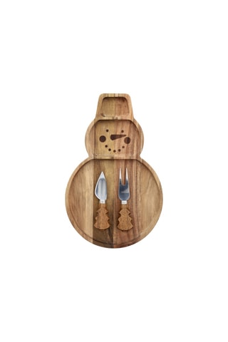 Tablas para aperitivo y 2 utensilios de madera de acacia y acero inoxidable Kiko Cutemass - 3 piezas