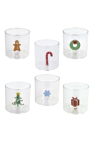 6 vasos de vidrio de borosilicato Natale Cheermas - 35 cl