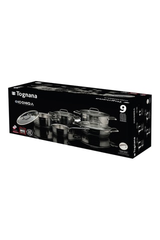Batería de cocina de acero inoxidable Iconiqa - 9 piezas