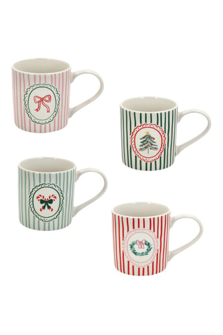 4 tazas de porcelana New Bone China Jolly Lines - 35 cl