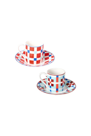 Juego de café de porcelana New Bone China Milk & C Patch - 2 personas