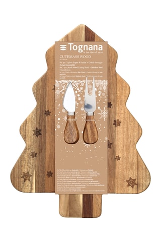 Vajilla de madera de acacia y acero inoxidable Kiko Cutemass - 3 piezas