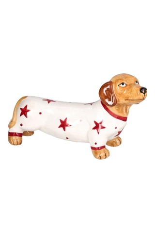 Adorno de gres Christmas Merry Doxie! - Blanco - 9 x 22 x 14 cm