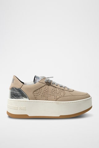 Baskets plateformes en cuir - Beige