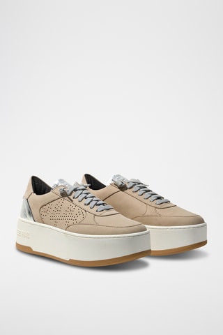 Baskets plateformes en cuir - Beige