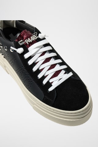 Baskets plateformes en cuir - Noir