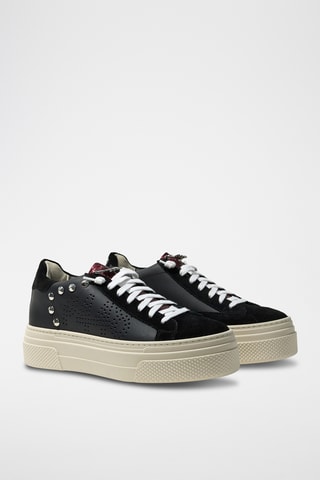 Baskets plateformes en cuir - Noir