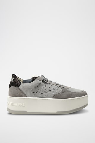 Baskets plateformes en nubuck - Gris