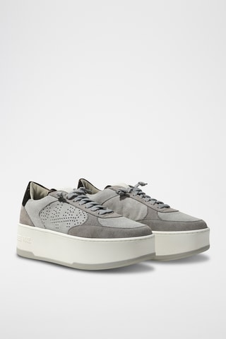 Baskets plateformes en nubuck - Gris