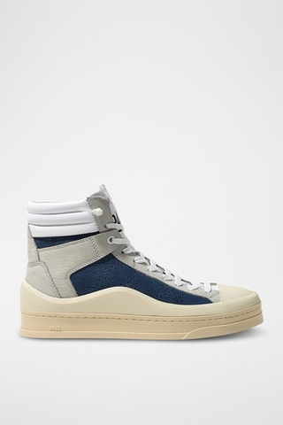 Baskets montantes en cuir - Bleu