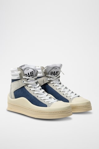 Baskets montantes en cuir - Bleu