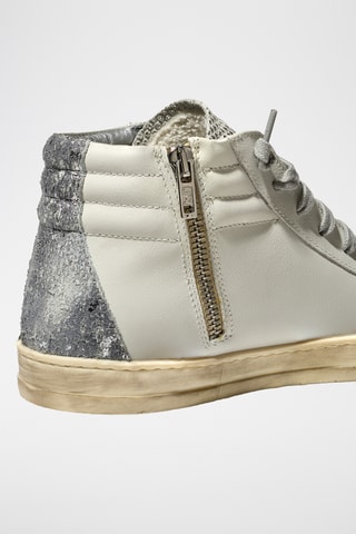 Baskets montantes en cuir - Beige