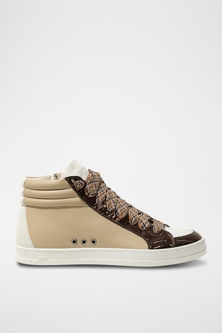 Sneakers montantes en cuir - Beige