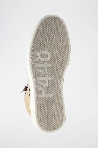 Sneakers montantes en cuir - Beige