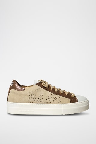 Baskets plateformes en nubuck - Rouge