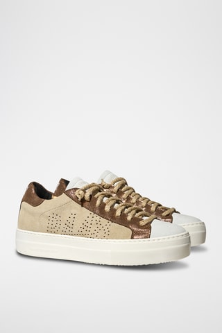 Baskets plateformes en nubuck - Rouge
