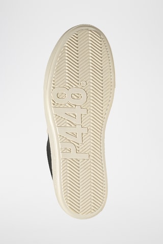 Baskets plateformes en nubuck - Blanc et noir