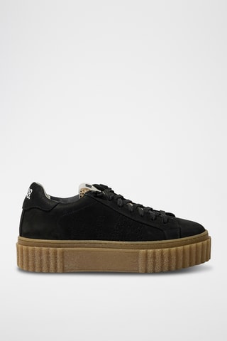 Baskets plateformes en nubuck - Noir