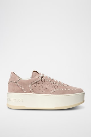 Baskets plateformes en nubuck - Rose