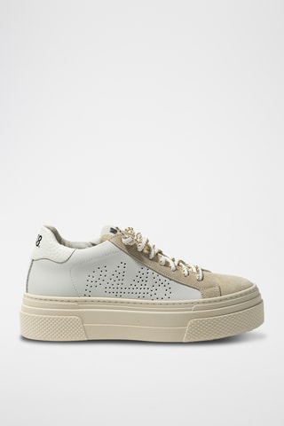 Baskets plateformes en cuir - Beige