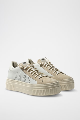 Baskets plateformes en cuir - Beige