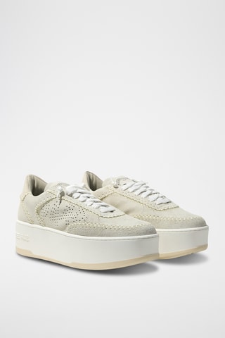Sneakers plateformes en nubuck - Beige