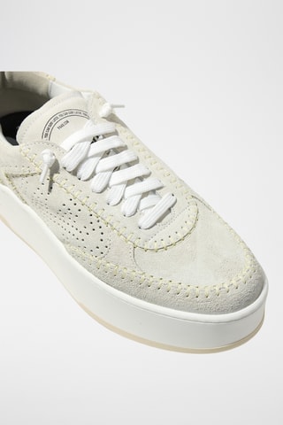 Sneakers plateformes en nubuck - Beige