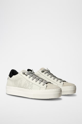 Sneakers plateformes en cuir - Noir