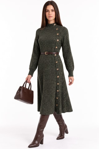 Robe pull en laine - Kaki