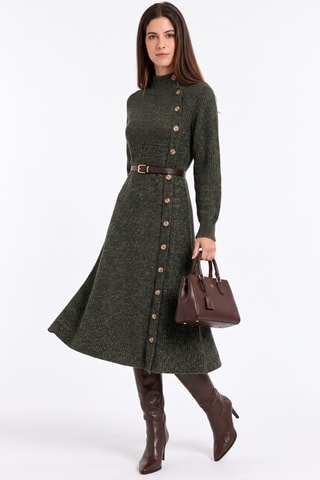 Robe pull en laine - Kaki
