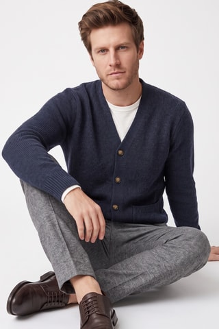Gilet en laine - Bleu foncé