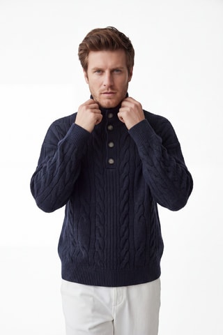 Pull en laine - Bleu foncé