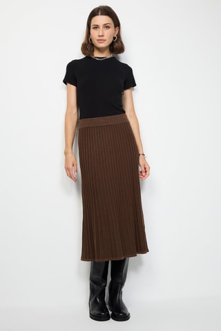Jupe midi - Marron