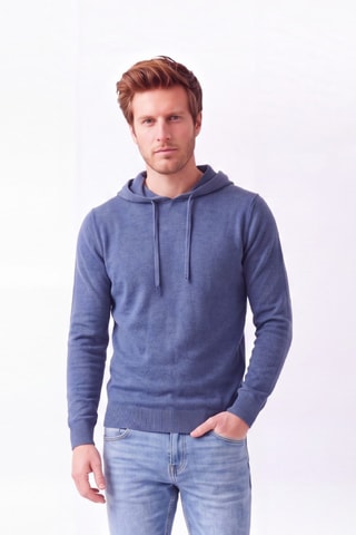 Pull à capuche - Bleu